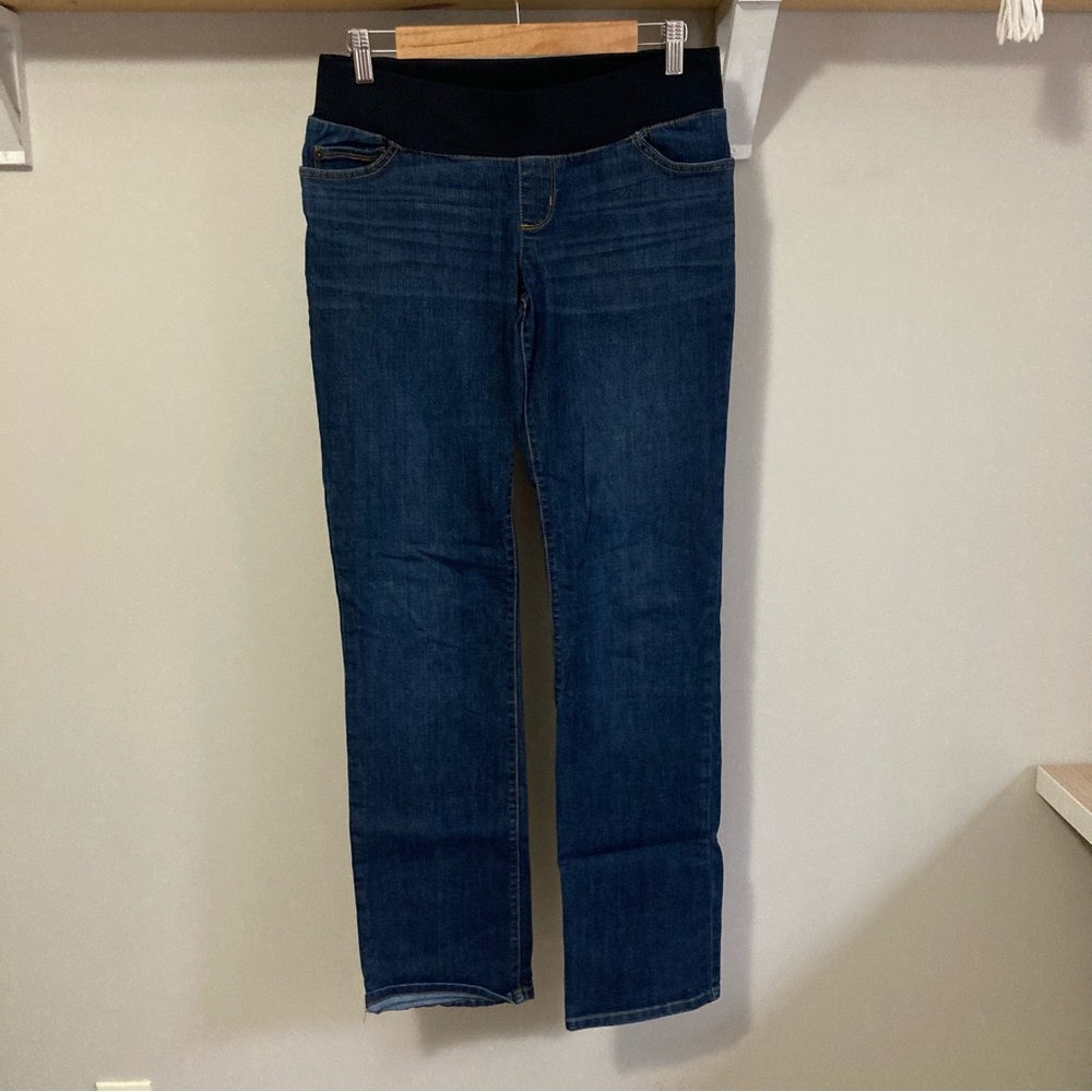 Liz Lange Maternity Jeans, size 4, no belly panel, dark wash